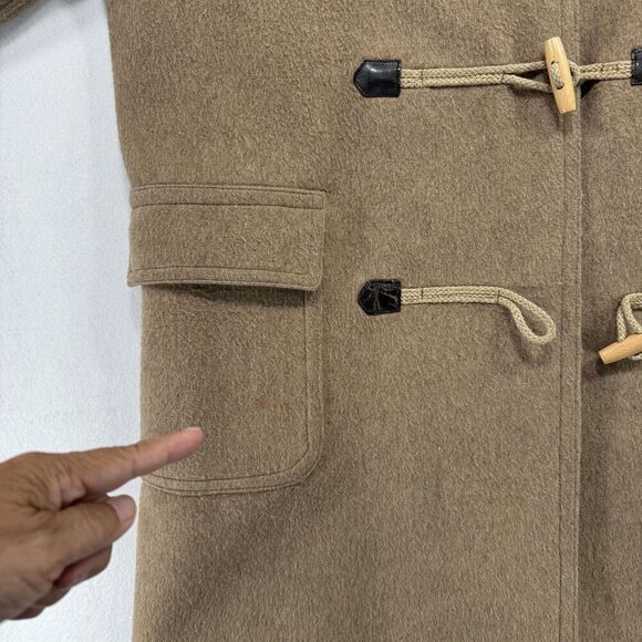 Vintage Olympic Convoy Coat Women M Wool Linen Blend Duffle Toggles Austria 70s - Picture 6 of 12